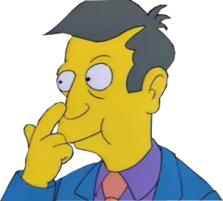 😜 Seymour Skinner The Simpsons Seymour Skinner, The Simpsons, cartoon, offensive gesture, funny, character telegram sticker