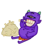 😁 mostro, droga, cartone animato, fumare, divertente, personaggio telegram sticker