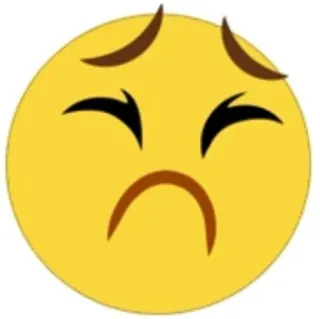 😫 Emoji, Triste, Arrabbiato, Infelice, Giallo telegram sticker