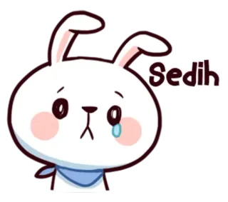 😢 Sedih 难过, 兔子, 卡通, 可爱, 兔子, 哭泣, 流泪 telegram sticker
