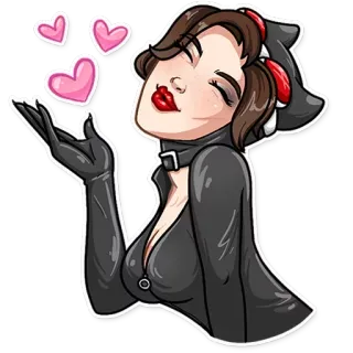 😘 Cartoon, Frau, Anime, Herzen, Liebe, Sexy, Brünette telegram sticker