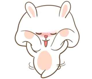 🐽 królik, słodki, zajączek, zwierzę, kawaii, szczęśliwy telegram sticker