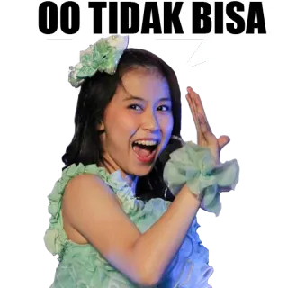 🙅 OO TIDAK BISA indonesia, teks, gelembung ucapan, wanita whatsapp sticker