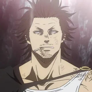 ☘️ Yami Sukehiro Black Clover Anime, Manga, Yami Sukehiro, Black Clover, Fumeur, Personnage telegram sticker
