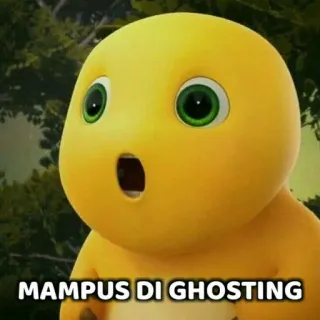 😡 MAMPUS DI GHOSTING dinossauro, ghosting, chocado, amarelo, desenho animado telegram sticker