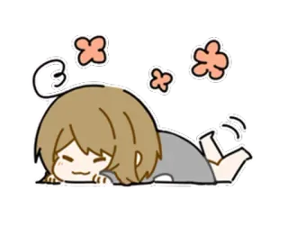 ☺️ adormilado, cansado, dibujos animados, perezoso whatsapp sticker