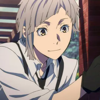 🍨 Atsushi Nakajima Bungo Stray Dogs Anime, Anak laki-laki, Atsushi Nakajima, Bungo Stray Dogs, Karakter, Potret telegram sticker