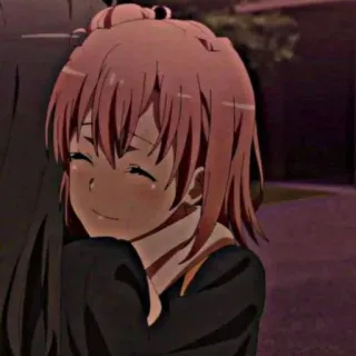 🖇 anime, meisje, glimlachend, schattig, roze haar telegram sticker