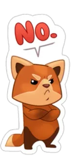 😤 NO. Panda rojo, Enojado, Rechazo, No telegram sticker