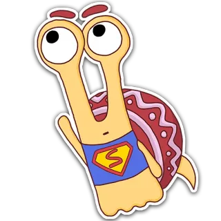 👊 caracol, desenho animado, super-herói, engraçado, animal, fofo, adesivo, personagem telegram sticker