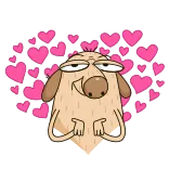 🥰 Мультфильм, Собака, Любовь, Сердце, Животное telegram sticker