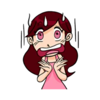 😅 cartoon, fear, anime, character, worried, scared telegram sticker