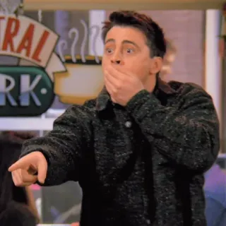 😱 Joey Tribbiani Friends joey, tribbiani, friends, scioccato, che punta telegram sticker