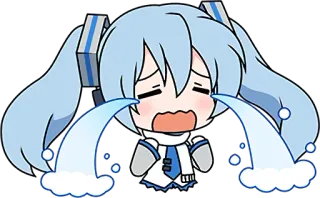 😭 Hatsune Miku Anime, Chibi, Chorar, Vocaloid, Hatsune Miku, Triste telegram sticker