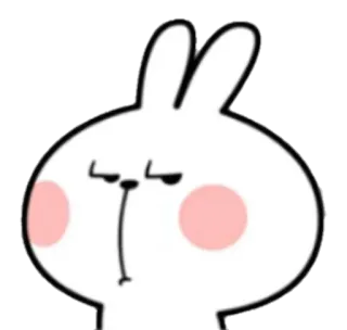 😒 rabbit, bunny, cute, sticker, cartoon telegram sticker