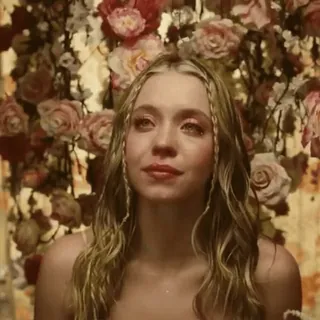 😓 mulher, retrato, flores, beleza, menina, pessoa whatsapp sticker