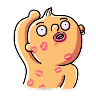 💋 kiss, lips, cartoon, cheek, funny, character, sticker telegram sticker