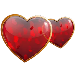 ❤ сердца, любовь, день святого валентина, красный, золото, романтика telegram sticker