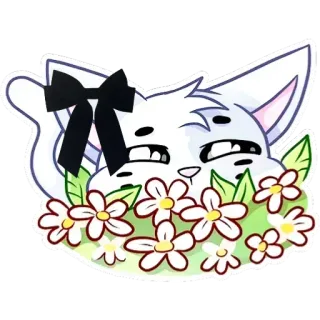 🌸 猫, 花, かわいい, ステッカー, 動物, 漫画 telegram sticker