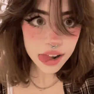 ⚡ girl, portrait, woman, selfie, face, tongue, person whatsapp sticker