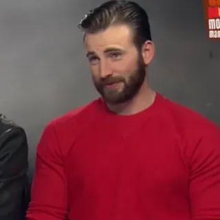 💪 Chris Evans Chris Evans, acteur, célébrité, pull rouge telegram sticker