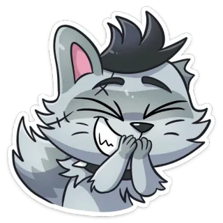 🤭 pegatina, gato, lindo, dibujos animados, animal, feliz telegram sticker