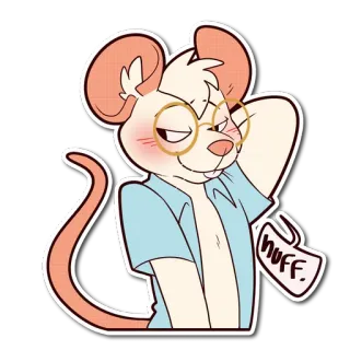 😍 huff rato, antropomórfico, desenho animado, óculos, camisa telegram sticker