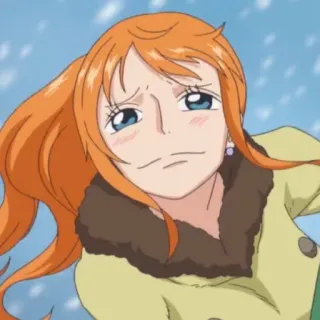 😈 Nami One Piece 动漫, 橙色头发, 女性, 角色, 海贼王 telegram sticker