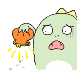 🎋 dinosaure, dessin animé, effrayé, portefeuille, argent, vide, choqué telegram sticker