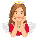 😇 ange, ailes, auréole, femme, autocollant telegram sticker