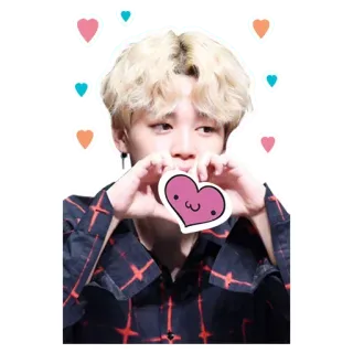 💜 Jimin Чимин, K-Pop, сердце, милый, BTS whatsapp sticker