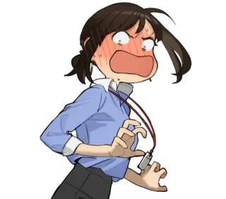 🙀 аниме, мультфильм, удивлённый, женщина, в шоке, офисный работник telegram sticker