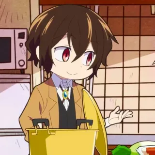 ☕️ Osamu Dazai Bungo Stray Dogs Аниме, Манга, Чиби, Дазай, Bungo Stray Dogs telegram sticker