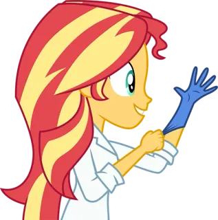 👩‍🔬 Sunset Shimmer My Little Pony: Equestria Girls 乗馬ガール, サンセットシマー, マイリトルポニー, アニメ, キャラクター, アニメーション whatsapp sticker