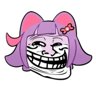 🤪 meme, trollface, cat ears, funny, internet meme, comic, expression telegram sticker