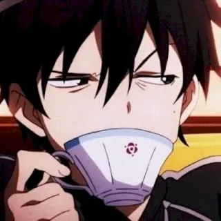 🎐 anime, drinking, tea, character, manga, animation telegram sticker