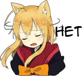 👎 ... anime, orelhas de gato, sonolento, kawaii, mangá whatsapp sticker
