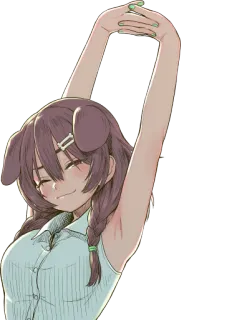 🛏 Animé, Chien, Fille, Mignon, Étirement telegram sticker