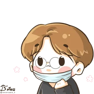 😊 Hoạt hình, Mặt nạ, Người, Dễ thương, Nhân vật, Động telegram sticker
