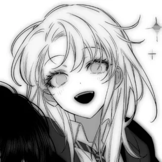 😲 anime, manga, girl, portrait, cartoon, cheerful telegram sticker