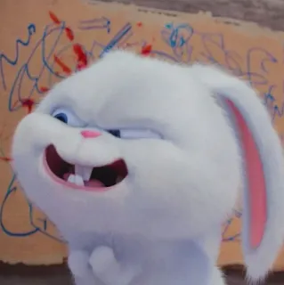🐰 Snowball The Secret Life of Pets coniglio, bianco, animale, cartone animato, personaggio, animale domestico whatsapp sticker
