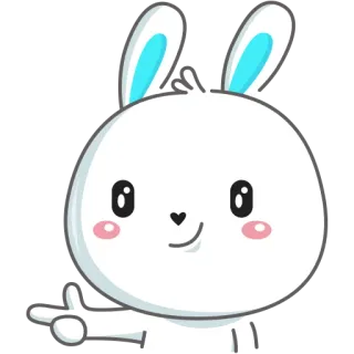 👉 Hase, Kaninchen, süß, Tier, Cartoon, weiß telegram sticker