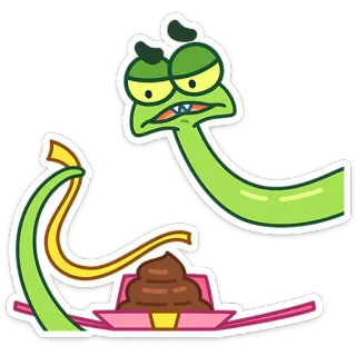 💩 卡通, 绿色, 傻, 搞笑, 动画, 角色 whatsapp sticker