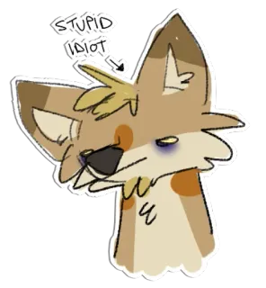 🙃 STUPID IDIOT animal, cat, illustration, sticker, cartoon, idiot, stupid telegram sticker