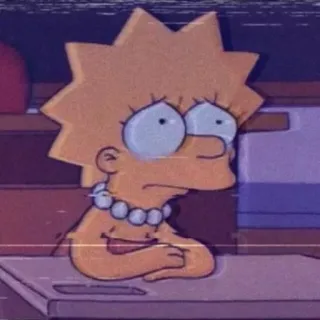 ☹ Lisa Simpson The Simpsons Lisa Simpson, weinen, traurig, Cartoon, Figur, Die Simpsons whatsapp sticker