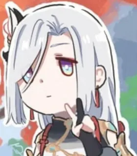 ✌️ Shenhe Genshin Impact 动漫, 游戏, 原神, 申鹤, Q版, 角色 telegram sticker