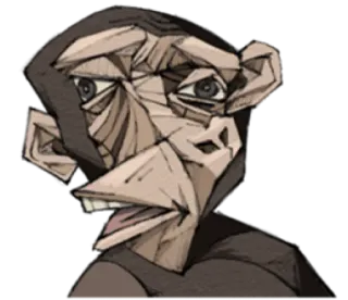 🐵 kera, monyet, binatang, potret, kartun, primata telegram sticker