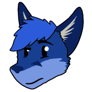 🤔 Furry, Anthro, Lobo, Azul, Animal, Desenho animado telegram sticker