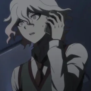 😰 Nagito Komaeda Danganronpa anime, danganronpa, nagito komaeda, character, talking on phone telegram sticker