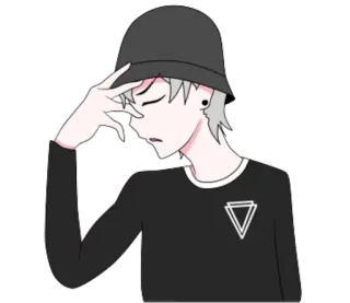 😅 Anime, Desenho animado, Ilustração, Pessoa, Homem, Chapéu telegram sticker